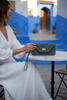M'dina Wristlet Clutch Grey — Chefchaouen Scene