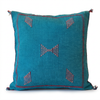 Mizan turquoise pillow on a white background