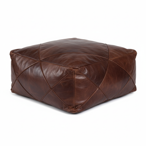 Moroccan Leather Floor Cushion from different angle