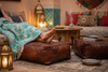 Moroccan Leather Floor Cushion Lifestyle