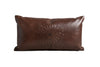 Embossed Leather Pillow Cover - Lumbar - Brown - Nejma