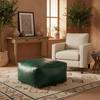 Moroccan Leather Pouf - Sylia Green Square