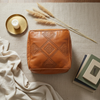 Moroccan Leather Pouf — Top Down View