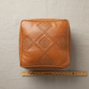 Moroccan Leather Pouf — Top View 20x20