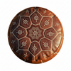 Moroccan Leather Tile Large Ottoman - Tan