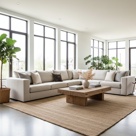 Moroccan Sabra Silk Pillow - Small Scale on Large Sofa