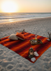 Moroccan Wool Blanket - Sunset Beach Scene