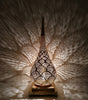 Moroccan Brass Table Lamp in Drop Format - Peafowl