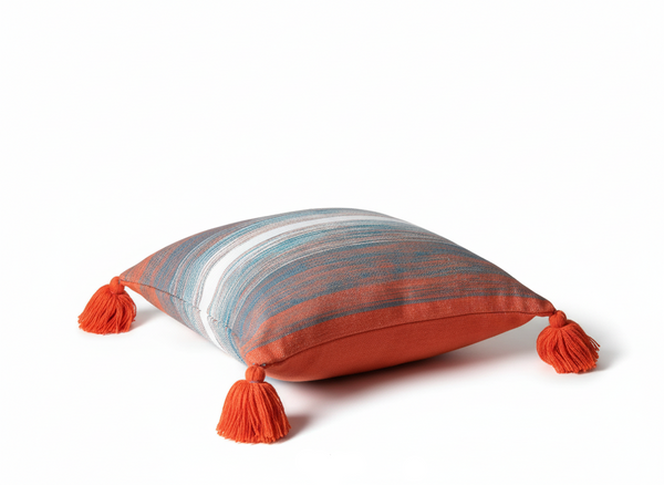 PomPom Cushion Cover Safia - White Background