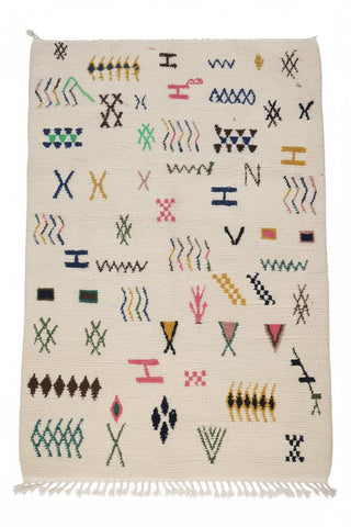 Moroccan Tifinagh Alphabet Rug — Scattered Berber Symbols | 2×3 m