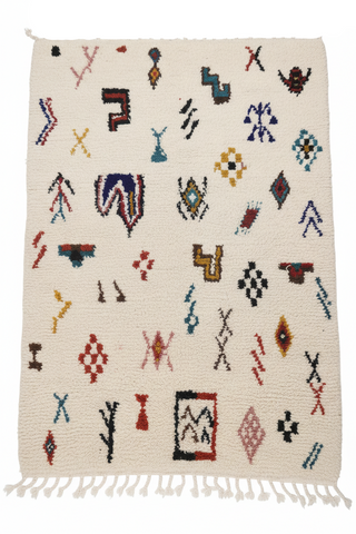 Moroccan Berber Symbol Rug — Scattered Tifinagh Motifs | 2×3 m