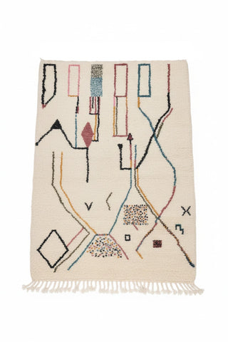 Moroccan Abstract Art Rug — Organic Lines & Berber Motifs | 2×3 m