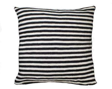 Throw Pillow Cover - Black with White Stripes - Zebra Print
