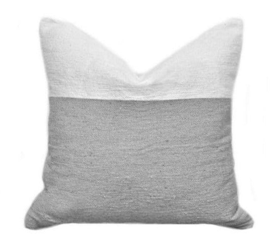 Color Block Pillow Cover - 1/3 White / 2/3 Grey