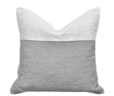 Color Block Pillow Cover - 1/3 White / 2/3 Grey