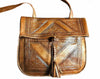 Heritage Leather Bag - Berber Girl - Embossed - Brown Caramel - Moroccan Corridor