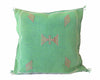 Handmade Moroccan Cushion Cover – Sabra Silk Pillow – Mizan - Pistachio