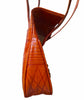 Leather Tote Bag - Chkara - Stars Embroidered - Orange