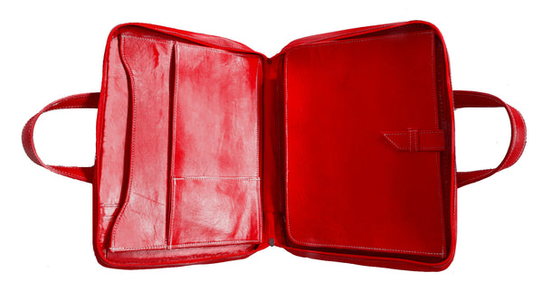 Heritage Portfolio Briefcase - Red - Triangles