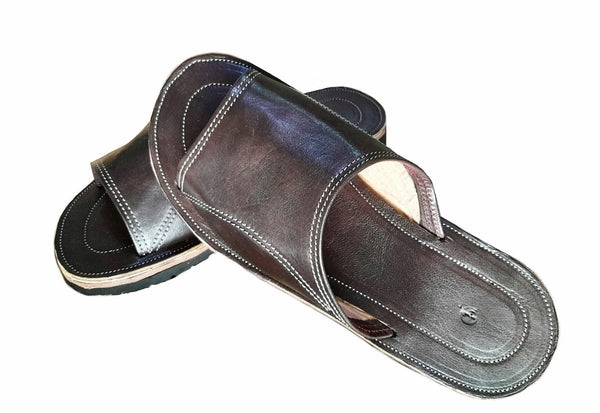 Mens Leather Sandal - Brown - Samir