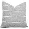 Throw Pillow Cover - White with two Grey Stripes - Haya