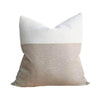 Color Block Pillow Cover - 1/3 White / 2/3 Beige