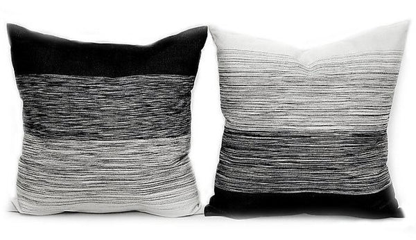 Moroccan Pillow - Square - Set of two Covers - Gradient White & Black