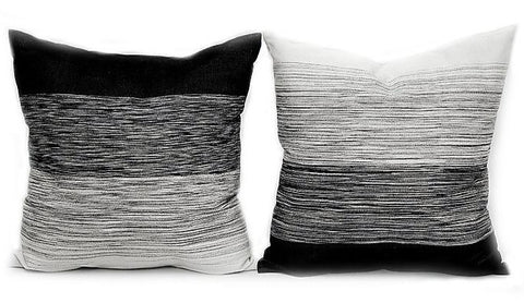 Moroccan Pillow - Square - Set of two - Gradient White & Black