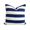 Throw Pillow - White with Blue Stripes - Lila