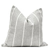 Throw Pillow Cover - White with two Grey Stripes - Haya