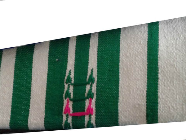 Mendil - Beach Towel - Green Thick Stripes - Blanket Mendil | Moroccan Corridor