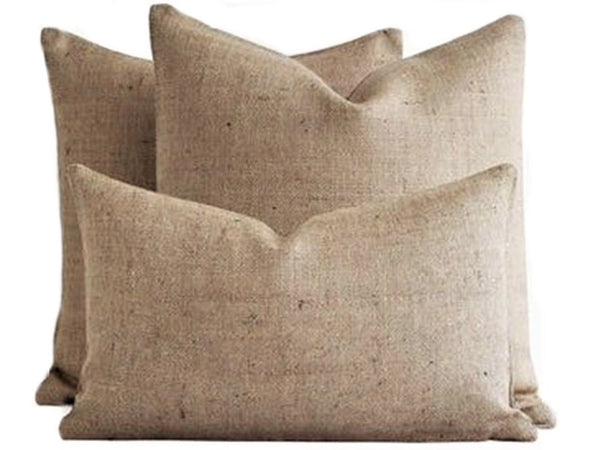 Moroccan Pillow Cover - Set of Three Covers - Solid - Beige