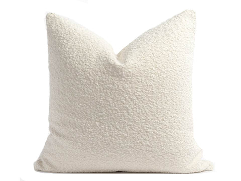 Throw Pillow Cover - White Bouclé