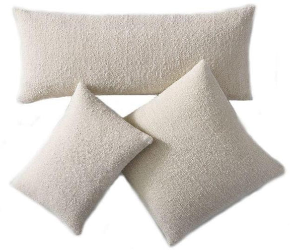 Moroccan Pillow Cover - Set of Three - White Bouclé
