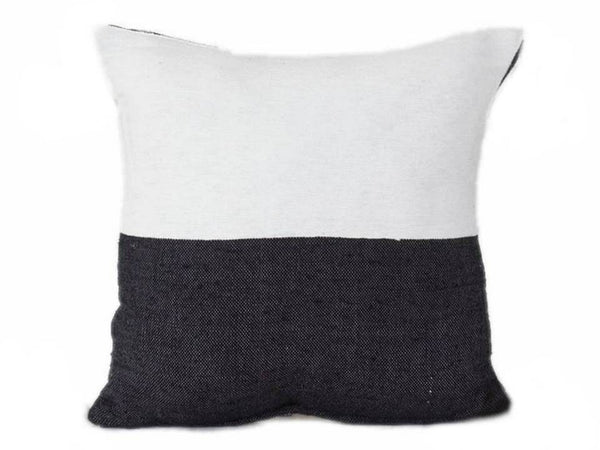 Color Block Pillow Cover - Half White / Half Black - Blanco Y Negro
