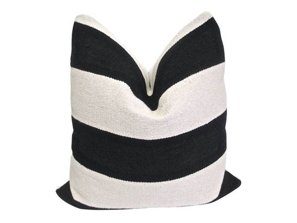 Throw Pillow Cover - White with Large Black Stripes - Atlas