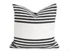 Throw Pillow Cover - White with Black Stripes - Majorelle