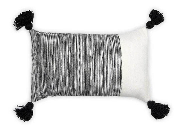 Moroccan PomPom Lumbar Pillow Cover - El Badie