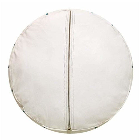 Moroccan Leather Ottoman - White and Black