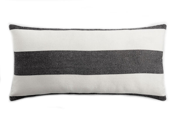 Throw Pillow Cover - Lumbar - White with Large Black Stripes - Atlas