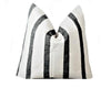 Throw Pillow Cover - White with Black Stripes - Marrakesh