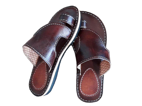 Mens Leather Sandal - Brown - Hicham