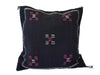 Handmade Moroccan Cushion Cover – Sabra Silk Pillow – Sidi Yahya - Black