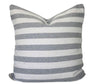 Throw Pillow - White with Grey Stripes - Lula