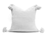 Moroccan PomPom Pillow - White