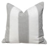 Throw Pillow Cover - White with Large Grey Stripes - Atlas