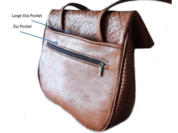 Berber Girl Leather Bag - Médaillon - Brown Caramel - Moroccan Corridor