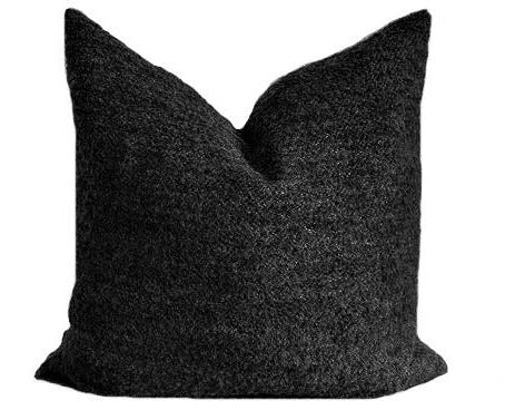 Throw Pillow Cover - Black Bouclé