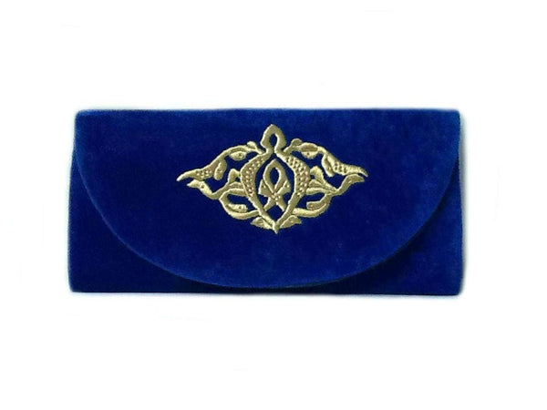 Blue Embroidered Velvet Bag - No_Amp | Moroccan Corridor