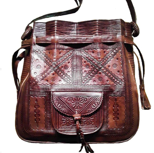 Bohemian Morocco Leather Bag - Brown